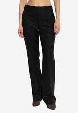 Moschino Straight-Leg Wool Tailored Pants Black A0306 5538 0555