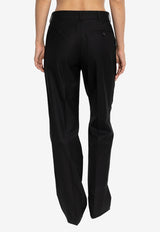 Moschino Straight-Leg Wool Tailored Pants Black A0306 5538 0555