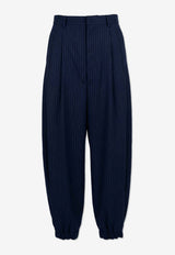 Moschino Striped Wool Tailored Pants Navy A0309 525 1343