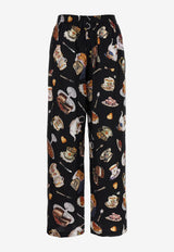 Moschino Tea Time Printed Silk Pants Multicolor A0328 5559 1555