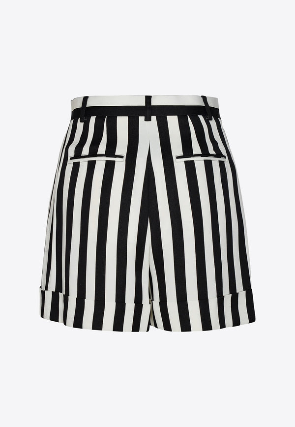 Moschino Striped Mini Shorts A0334 0532 1555 Monochrome