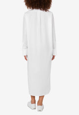 Moschino Archival Laurel Wreath Logo High-Low Poplin Dress White A0419 5531 0001