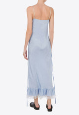 Moschino Floral Jacquard Midi Slip Dress Light Blue A0422 0555 0293