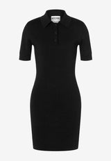 Moschino Jacquard Knit Mini Polo Dress Black A0480 7700 1555