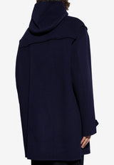 Moschino Wool and Cashmere Coat with Hood Navy A0651 5211 0342