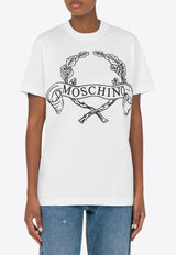 Moschino Laurel Crown Logo Print T-shirt White A0712 0541 2001