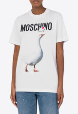 Moschino Goose Print Logo T-shirt White A0715 0541 1001
