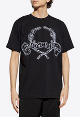 Moschino Maxi Laurel Crown Logo T-shirt Black A0722 0241 1555