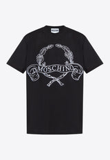 Moschino Maxi Laurel Crown Logo T-shirt Black A0722 0241 1555