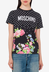 Moschino Polka Dots and Floral Print T-shirt Multicolor A0726 541 3888