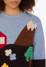 Moschino Archival Motif Shetland Wool Sweater Multicolor A0921 5503 2888