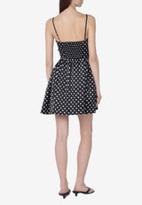 GANNI Polka Dots Satin Mini Dress Black A10301936904/S_GAN-099