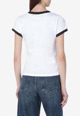 GANNI Kitten Print Logo T-shirt White A105003011026/S_GAN-151