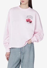 GANNI Cherry Print Logo Sweatshirt Pink A105005911026/S_GAN-868