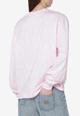 GANNI Cherry Print Logo Sweatshirt Pink A105005911026/S_GAN-868