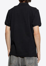 Moschino Laurel Crown Embroidered Polo T-shirt Black A1603 0242 1555