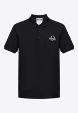 Moschino Laurel Crown Embroidered Polo T-shirt Black A1603 0242 1555