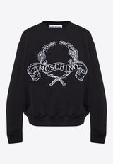 Moschino Maxi Laurel Crown Logo Sweatshirt Black A1705 0228 1555