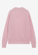 Auralee Alpaca Blend Polo Sweater Pink A25AP02AKWO/R_AURA-PI
