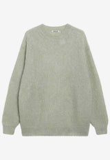 Auralee Brushed Mohair-Blend Crewneck Sweater Green A25AP02KMWO/R_AURA-LK