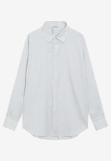Auralee Silk Long-Sleeved Stripe Shirt White A25AS01CSCO/R_AURA-WS