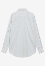 Auralee Silk Long-Sleeved Stripe Shirt White A25AS01CSCO/R_AURA-WS