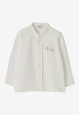 Il Gufo Babies Logo Embroidered Buttoned Shirt White A25GCL0011MF002-BCO/R_GUFO-100