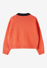 Il Gufo Girls Colorblocked Cardigan Red A25GGF0006EM109-BWO/R_GUFO-3926