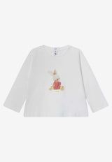 Il Gufo Babies Bunny Print Long-Sleeved T-shirt White A25GTA0010MF002CO/R_GUFO-100