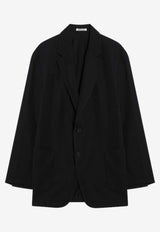 Auralee Single-Breasted Wool-Blend Blazer Black A25SJ01KVCO/Q_AURA-BLK