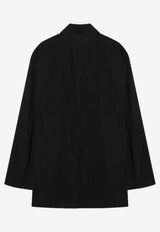 Auralee Single-Breasted Wool-Blend Blazer Black A25SJ01KVCO/Q_AURA-BLK