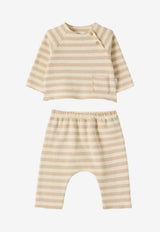 Teddy & Minou Babies Stripe Top and Pants Set - Set of 2 Beige A25TDF0003M1091CO/R_TEDDY-124