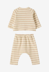 Teddy & Minou Babies Stripe Top and Pants Set - Set of 2 Beige A25TDF0003M1091CO/R_TEDDY-124