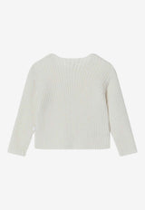 Teddy & Minou Baby Girls Knitted Cardigan White A25TGF0001EM634CO/R_TEDDY-100