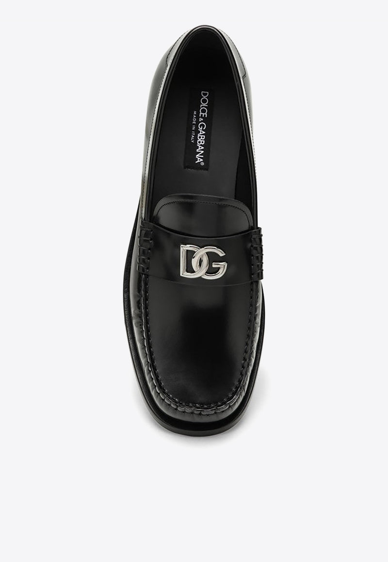 Dolce & Gabbana Logo-Plaque Patent Leather Loafers A30248AQ237/O_DOLCE-80999