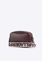 Karl Lagerfeld K/Circle Grained Leather Crossbody Bag Burgundy A3W30310_BURGUNDY
