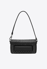 Karl Lagerfeld Ikon K Studded Leather Shoulder Bag Black A4W30083_BLACK