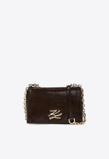 Karl Lagerfeld K/Autograph Glossy Crossbody Bag Brown A4W30106_BROWN