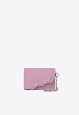 Karl Lagerfeld K/Signature Leather Cardholder Pink A4W32019_PINK