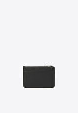 Karl Lagerfeld Ikon K Studded Leather Zip Cardholder Black A4W32028_BLACK