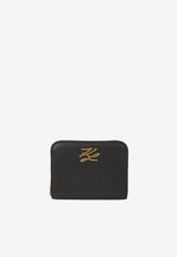 Karl Lagerfeld Medium K/Autograph Zip-Around Wallet Black A4W32036_MULTI COLO