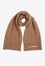 Karl Lagerfeld K/Essential Cable Knit Scarf Caramel A4W33029_CARAMEL