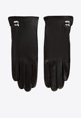 Karl Lagerfeld Ikon Leather Gloves Black A4W33112_BLACK