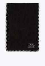 Karl Lagerfeld K/Autograph Patch Wool Scarf Black A4W33114_BLACK
