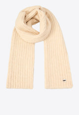 Karl Lagerfeld Ikon-Pin Ribbed Scarf Beige A4W33119_BEIGE