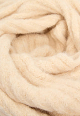 Karl Lagerfeld Ikon-Pin Ribbed Scarf Beige A4W33119_BEIGE