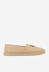 Dolce & Gabbana DG Logo Nappa Leather Espadrilles Beige A50574 AO602 8H005