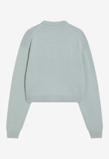 Acne Studios V-neck Cropped Wool Sweater Green A60625CO/R_ACNE-BI8