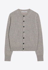 Acne Studios Face Patch Wool Cardigan Gray A60634CO_ACNE-DRN