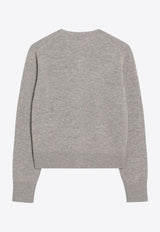 Acne Studios Face Patch Wool Cardigan Gray A60634CO_ACNE-DRN